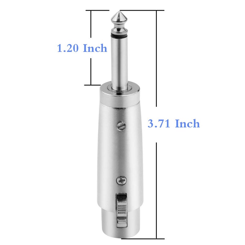 JOMLEY XLR Female to 1/4" TS Mono Adapter, Unbalanced XLR Female to 1/4 Inch TS Mono Male Plug Cable Adapter for Mixers, Microphones, Amplifiers - 2 Pack - Image 4